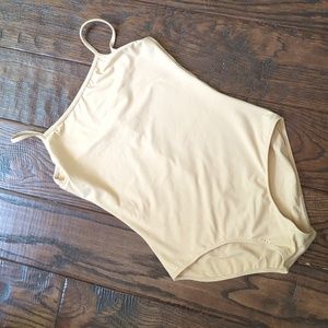 BLOCH I NWOT Nude Sand Colored Parem Camisole Leotard, Youth 14